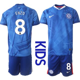 Chelsea FC Hemmaställ Barn 2025/26 – Enzo Fernandez 8 – Kortärmad Fotbollströja + Shorts