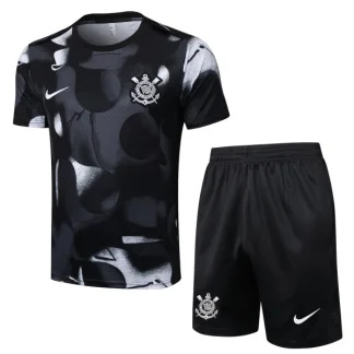 Corinthians Uppvärmningströja Barn 2025/26 Kortärmad Fotbollsställ med Shorts