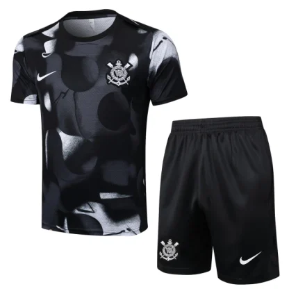Corinthians Uppvärmningströja Barn 2025/26 Kortärmad Fotbollsställ med Shorts