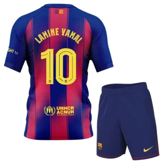 FC Barcelona Barn Hemmatröja 2025/26 Lamine Yamal 10 Kortärmad Fotbollsställ med Shorts
