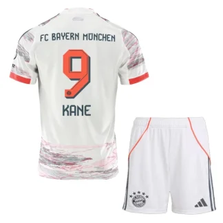 FC Bayern München Barn Bortatröja 2025/26 Harry Kane 9 Kortärmad Fotbollsställ med Shorts