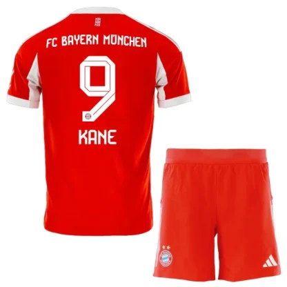 FC Bayern München Barn Hemmatröja 2025/26 Harry Kane 9 Kortärmad Fotbollsställ med Shorts