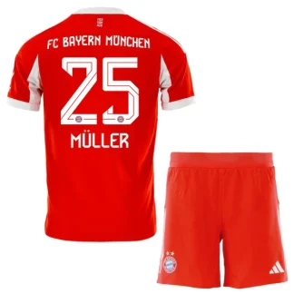 FC Bayern München Barn Hemmatröja 2025/26 Thomas Müller 25 Kortärmad Fotbollsställ med Shorts