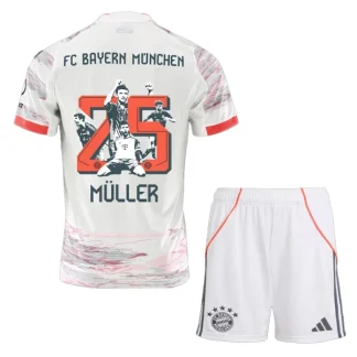 FC Bayern München Thomas Müller 25 Bortatröja Barn 2025/26 Specialutgåva med Shorts