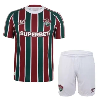 Fluminense FC Barn Hemmatröja 2025/26 Kortärmad Fotbollsställ med Shorts
