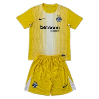 Inter Milan Målvaktströja Barn 2025/26 Gul Kortärmad Fotbollsställ med Shorts