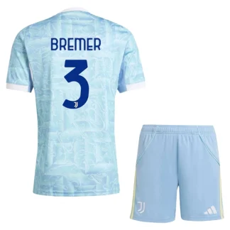 Juventus Barn Bortatröja 2025/26 Gleison Bremer 3 Kortärmad Fotbollsställ med Shorts
