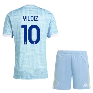 Juventus Barn Bortatröja 2025/26 Kenan Yıldız 10 Kortärmad Fotbollsställ med Shorts