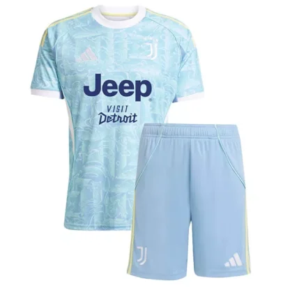Juventus Barn Bortatröja 2025/26 Kortärmad Fotbollsställ med Shorts