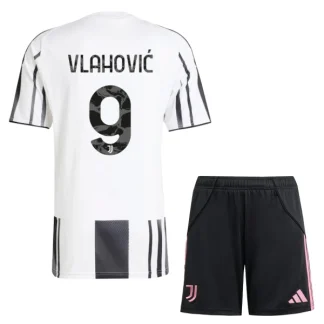 Juventus Barn Hemmatröja 2025/26 Dušan Vlahović 9 Kortärmad Fotbollsställ med Shorts