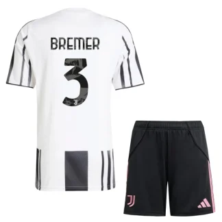 Juventus Barn Hemmatröja 2025/26 Gleison Bremer 3 Kortärmad Fotbollsställ med Shorts