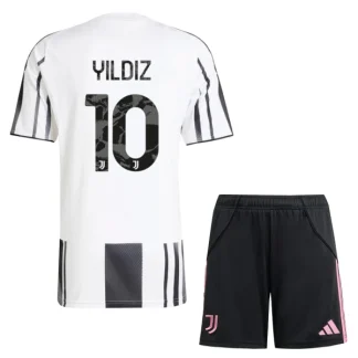 Juventus Barn Hemmatröja 2025/26 Kenan Yildiz 10 Kortärmad Fotbollsställ med Shorts