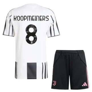 Juventus Barn Hemmatröja 2025/26 Teun Koopmeiners 8 Kortärmad Fotbollsställ med Shorts