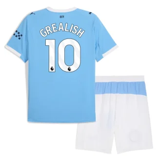 Manchester City Barn Hemmatröja 2025/26 Jack Grealish 10 Kortärmad Fotbollsställ med Shorts