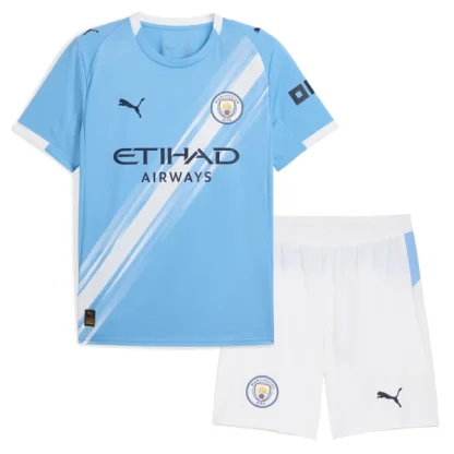 Manchester City Barn Hemmatröja 2025/26 Kortärmad Fotbollsställ