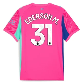 Manchester City Herr Målvakt Bortatröja 2025/26 Rosa – Ederson M. 31 – Kortärmad Fotbollströja