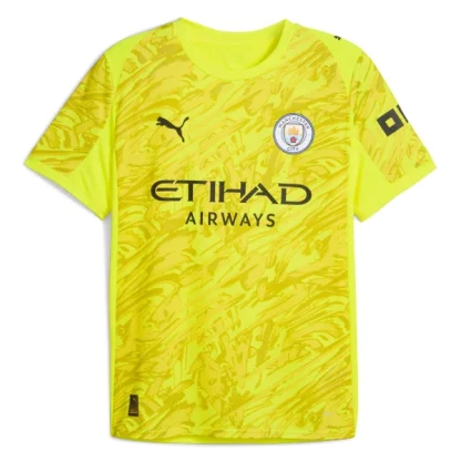 Manchester City Herr Målvakt Tredjetröja 2025/26 Gul – Ederson M. 31 – Kortärmad Fotbollströja-1