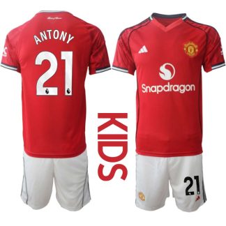 Manchester United Hemmaställ Barn 2025/26 – Antony 21 – Kortärmad Fotbollströja + Shorts