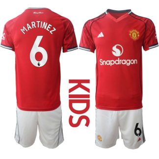 Manchester United Hemmaställ Barn 2025/26 – Lisandro Martinez 6 – Kortärmad Fotbollströja + Shorts