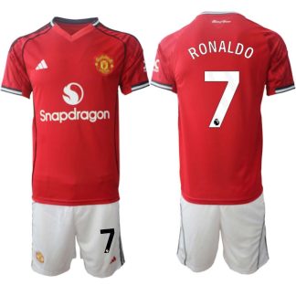 Manchester United Hemmaställ Herr 2025/26 – Cristiano Ronaldo 7 – Kortärmad Fotbollströja + Shorts