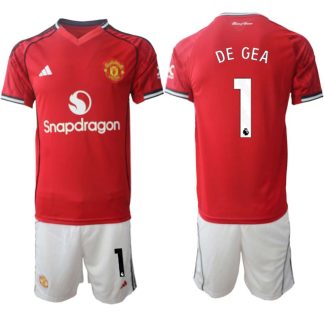 Manchester United Hemmaställ Herr 2025/26 – David De Gea 1 – Kortärmad Fotbollströja + Shorts
