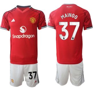 Manchester United Hemmaställ Herr 2025/26 – Kobbie Mainoo 37 – Kortärmad Fotbollströja + Shorts