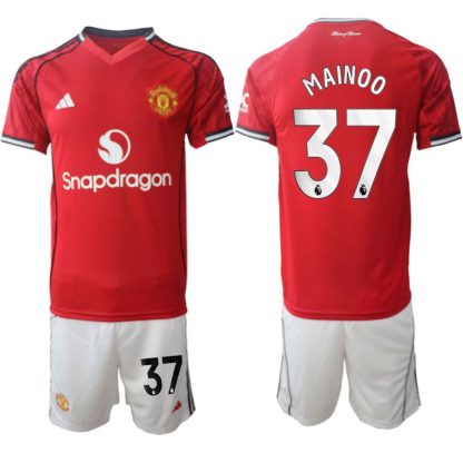 Manchester United Hemmaställ Herr 2025/26 – Kobbie Mainoo 37 – Kortärmad Fotbollströja + Shorts