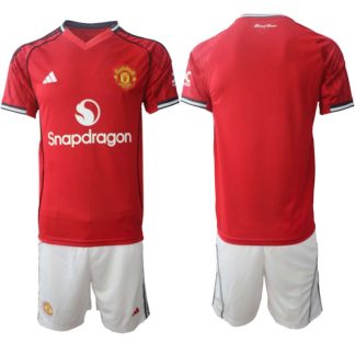 Manchester United Hemmaställ Herr 2025/26 – Kortärmad Fotbollströja + Shorts