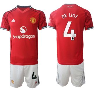 Manchester United Hemmaställ Herr 2025/26 – Matthijs de Ligt 4 – Kortärmad Fotbollströja + Shorts