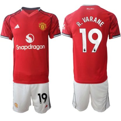 Manchester United Hemmaställ Herr 2025/26 – Raphael Varane 19 – Kortärmad Fotbollströja + Shorts