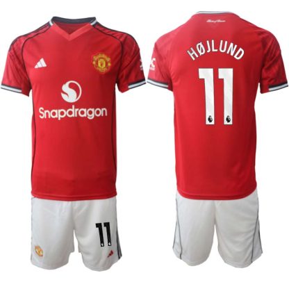 Manchester United Hemmaställ Herr 2025/26 – Rasmus Højlund 11 – Kortärmad Fotbollströja + Shorts