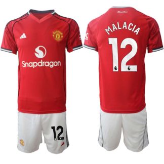 Manchester United Hemmaställ Herr 2025/26 – Tyrell Malacia 12 – Kortärmad Fotbollströja + Shorts
