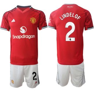 Manchester United Hemmaställ Herr 2025/26 – Victor Lindelof 2 – Kortärmad Fotbollströja + Shorts
