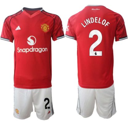 Manchester United Hemmaställ Herr 2025/26 – Victor Lindelof 2 – Kortärmad Fotbollströja + Shorts