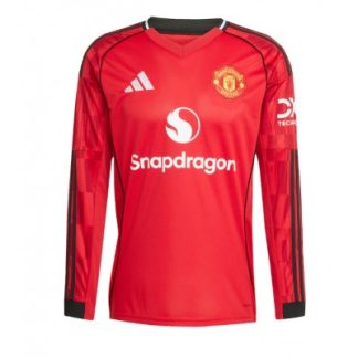 Manchester United Herr Hemmatröja 2025-26 Långärmad Fotbollströja