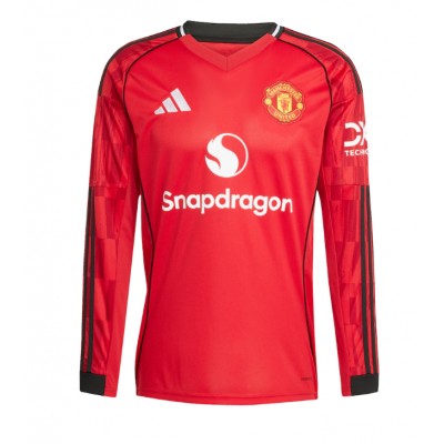 Manchester United Herr Hemmatröja 2025-26 Långärmad Fotbollströja