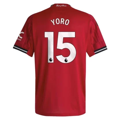 Manchester United Herr Hemmatröja 2025/26 – Leny Yoro 15 – Kortärmad Fotbollströja