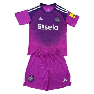 Newcastle United Målvaktströja Barn 2025/26 Lila Kortärmad Fotbollsställ med Shorts