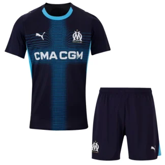 Olympique de Marseille Barn Bortatröja 2025/26 Kortärmad Fotbollsställ med Shorts