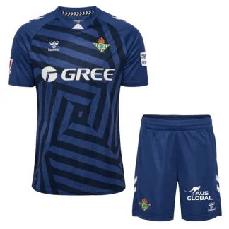 Real Betis Målvaktströja Barn 2025/26 Blå/Marinblå-Vit Kortärmad Fotbollsställ med Shorts