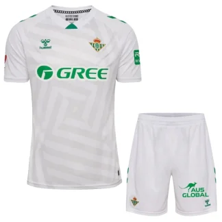 Real Betis Målvaktströja Barn 2025/26 Vit/Grön Kortärmad Fotbollsställ med Shorts