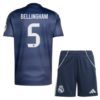 Real Madrid Barn Bortatröja 2025/26 Jude Bellingham 5 Kortärmad Fotbollsställ med Shorts