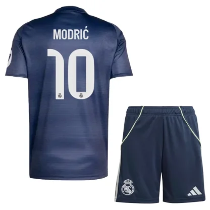 Real Madrid Barn Bortatröja 2025/26 Luka Modrić 10 Kortärmad Fotbollsställ med Shorts
