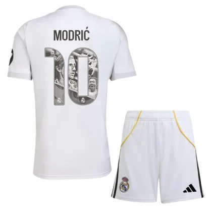 Real Madrid Barn Bortatröja 2025/26 Luka Modrić 10 Special Edition Kortärmad Fotbollsställ med Shorts
