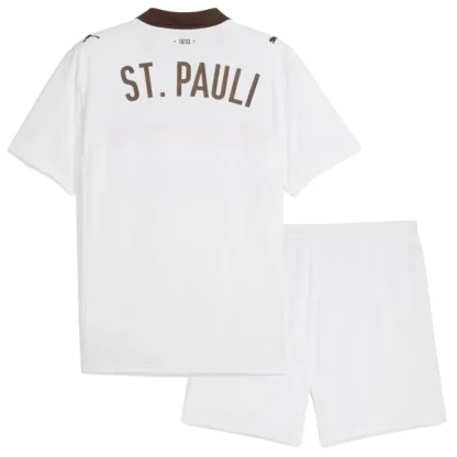 St. Pauli Barn Bortatröja 2025/26 Kortärmad Fotbollsställ med Shorts-1
