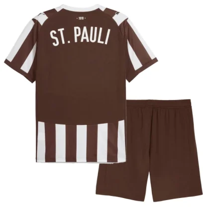 St. Pauli Barn Hemmatröja 2025/26 Kortärmad Fotbollsställ med Shorts-1