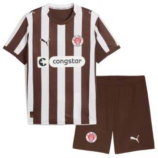 St. Pauli Barn Hemmatröja 2025/26 Kortärmad Fotbollsställ med Shorts