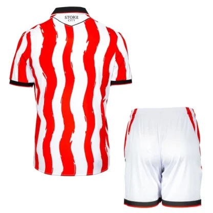 Stoke City FC Barn Hemmatröja 2025/26 Kortärmad Fotbollsställ med Shorts-1
