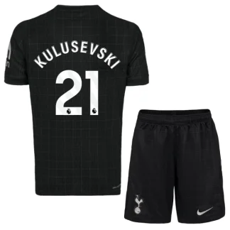 Tottenham Hotspur Barn Bortatröja 2025/26 Dejan Kulusevski 21 Kortärmad Fotbollsställ med Shorts