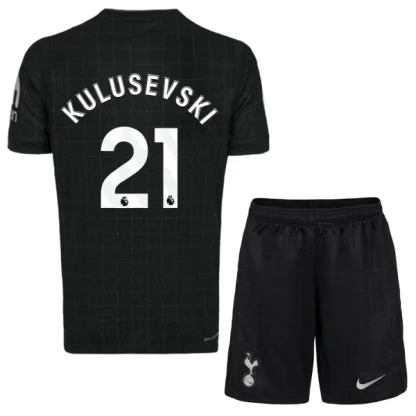 Tottenham Hotspur Barn Bortatröja 2025/26 Dejan Kulusevski 21 Kortärmad Fotbollsställ med Shorts